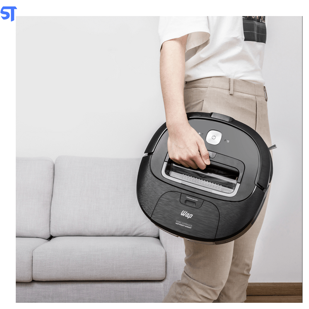 Aspirador de Pó Robô WAP ROBOT WSMART Bivolt Automático Autorrecarga -Varre Aspira Passa Pano- Agenda horário de Limpeza