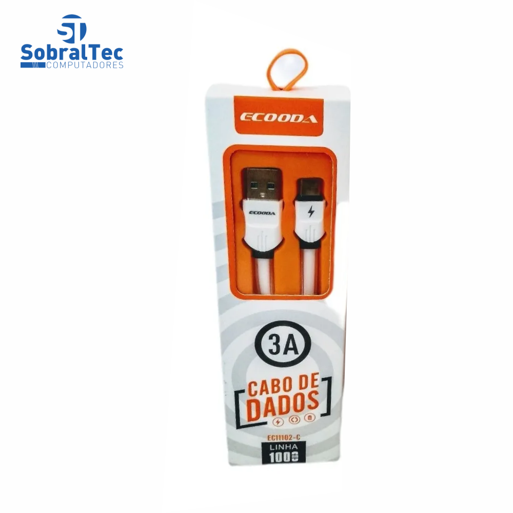 Cabo De Dados Tipo C 1M Turbo Qc 3.0 3A Ecooda Ec11102-C