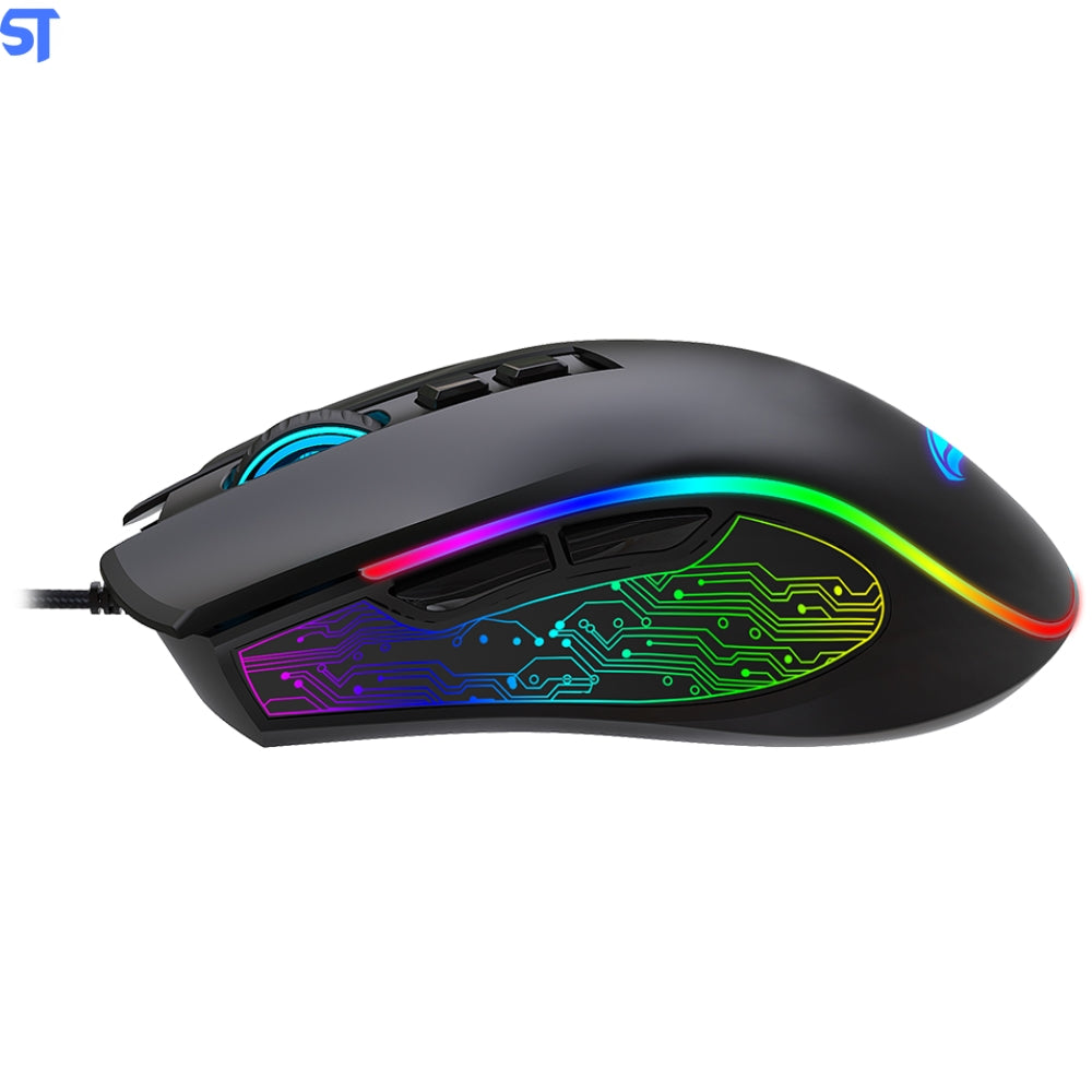 Mouse Gamer USB Ravage MG-720BK LED RGB  12.800DPi C3Tech