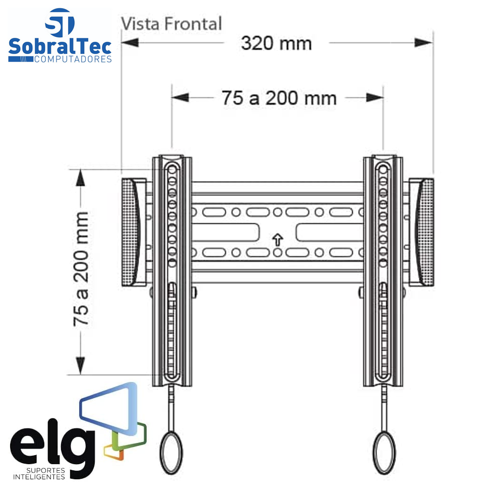 Suporte Fixo de Parede TVs LED LCD e Curva de 15 a 42 Polegadas ELG E200