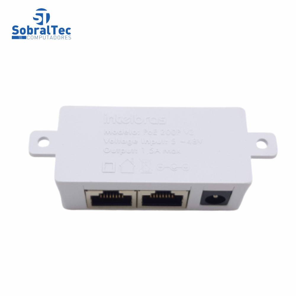 Injetor Poe Passivo 5 a 48V 1,5a Max Original Intelbras PoE 200p