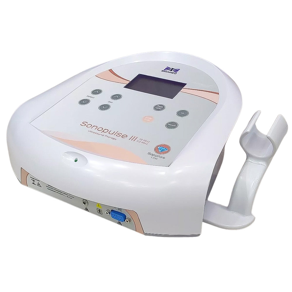 Aparelho De Ultrassom Sonopulse Iii Ibramed Duplo 1 E 3 Mhz Com Gel 1KL- Cubeta 200ML e Espatula