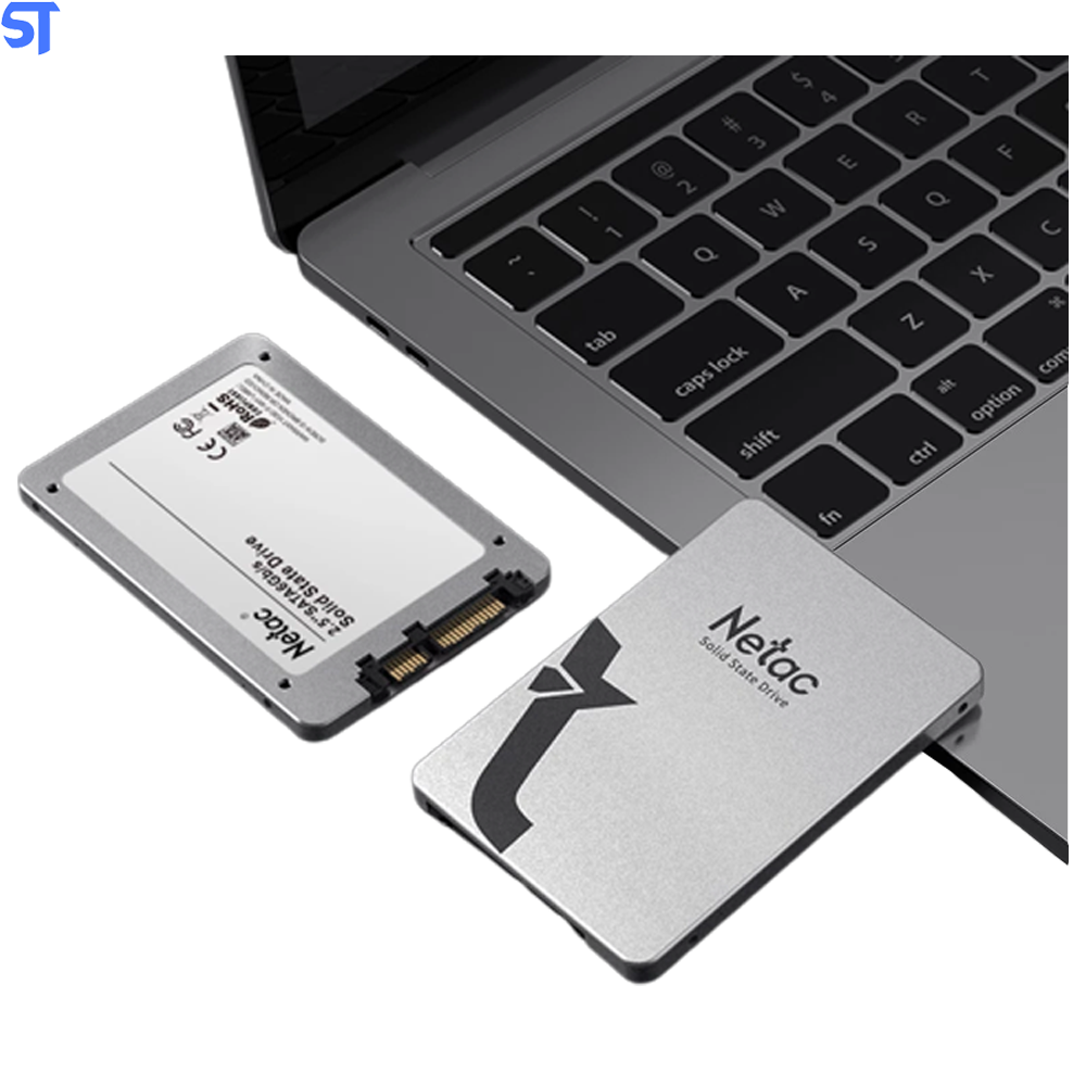 HD SSD Netac 128GB 2.5`SataIII 560Mbps de Leitura 520Mbps de Gravação - Aluminio