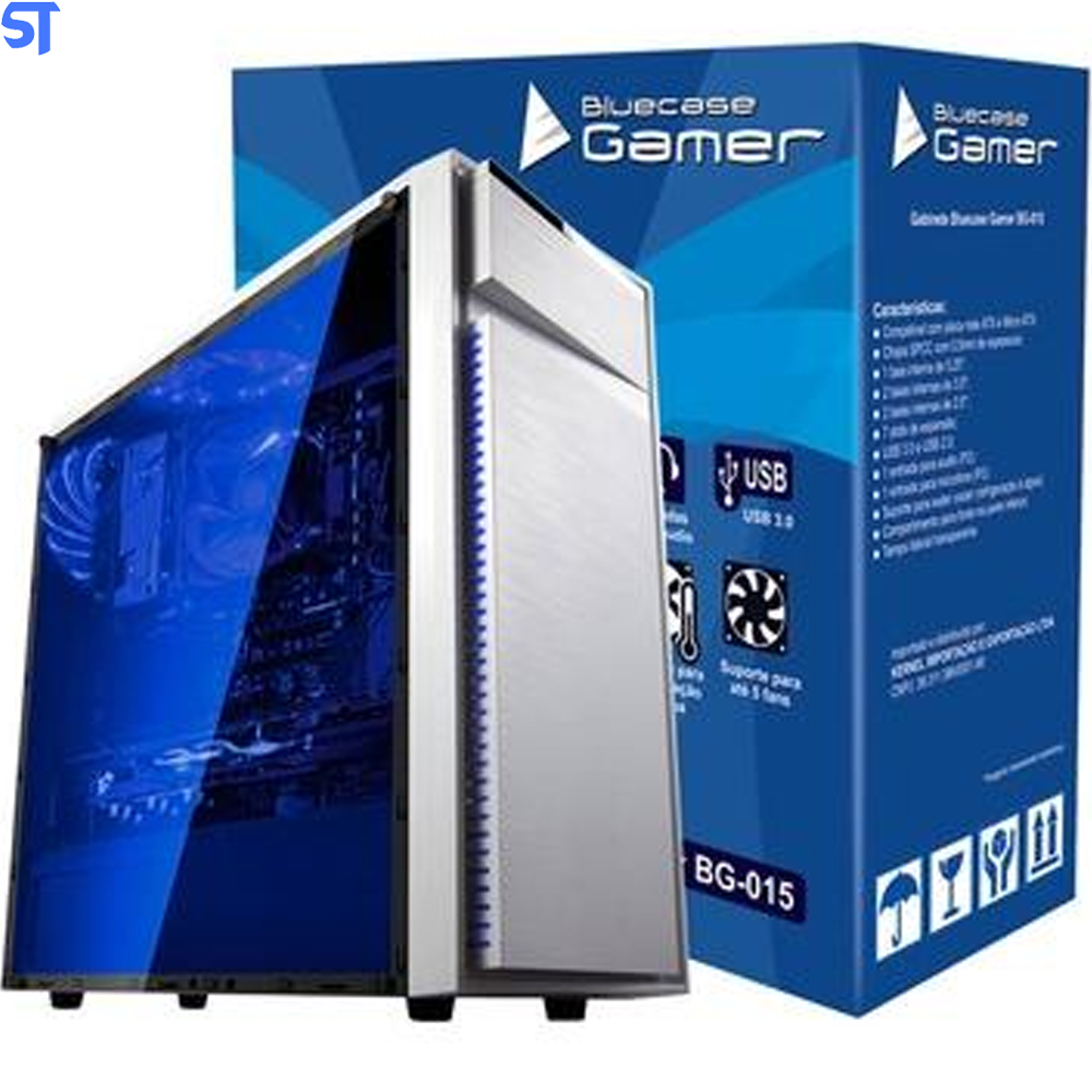 Gabinete Gamer Bg-015 Branco Bluecase - Sem Fonte / Usb 3.0 Frontal