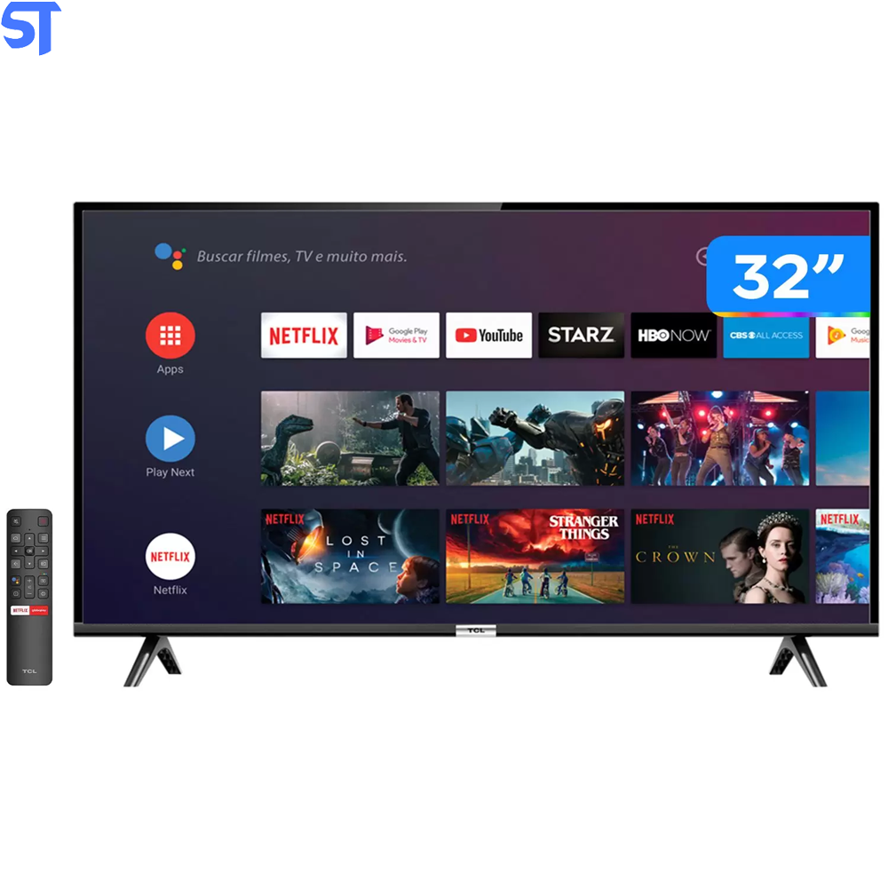 Smart TV LED 32” TCL 32S6500S Android Wi-Fi - HDR Inteligência Artificial 2 HDMI USB