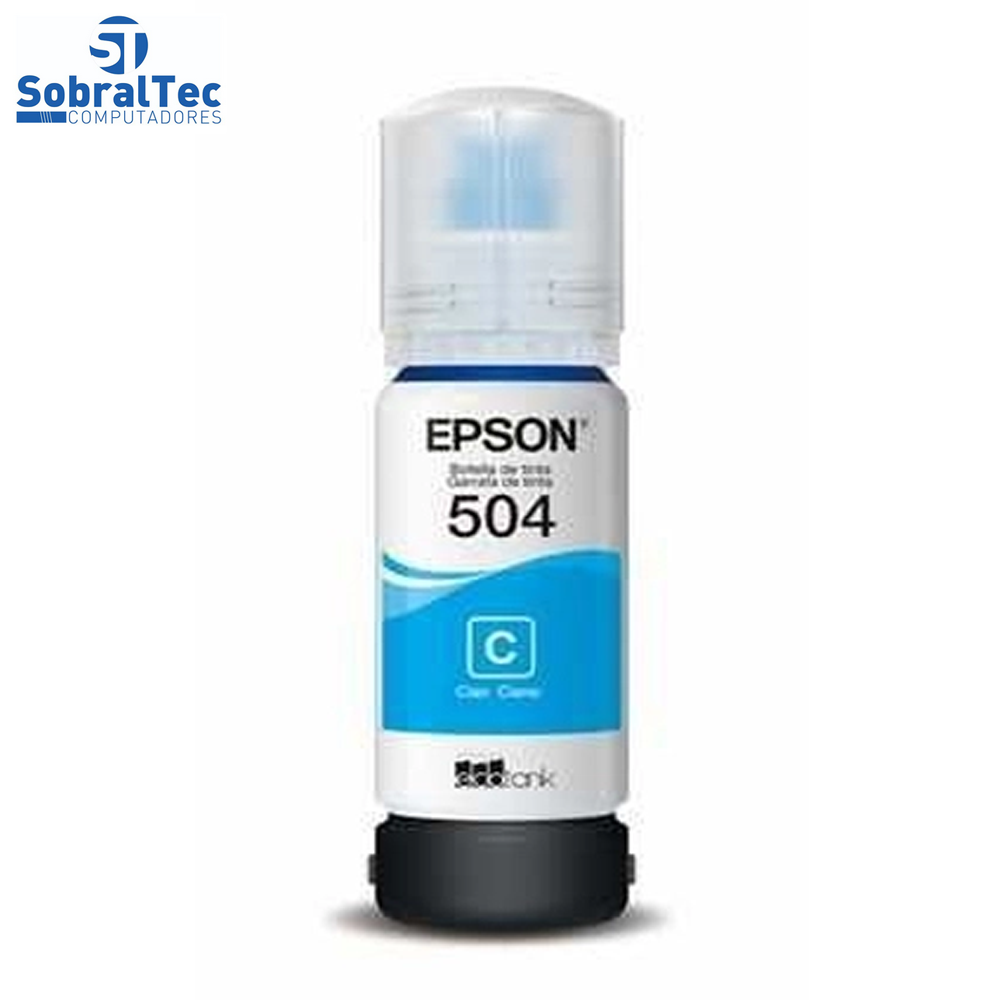 Refil de Tinta Epson Azul 504 Original T504 Para Ecotank L4150 / L4160 / L4260 / L6171 / L6161 / L6191