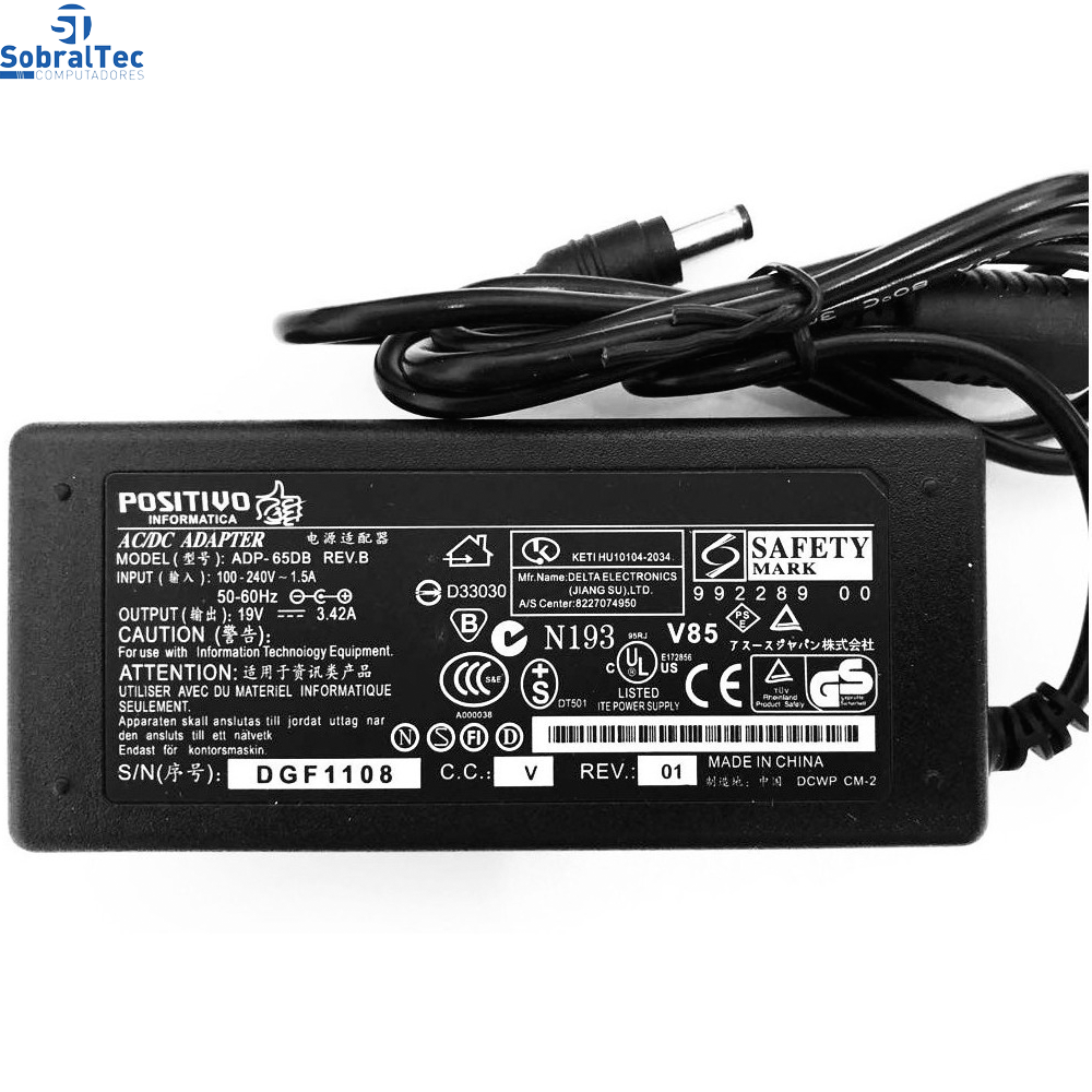 Fonte Notebook Positivo 19v 3,42a Adp-65db- N193 V85