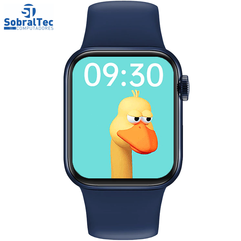 Relógio SmartWatch HW16 Azul 44mm Tela Infinita Com Sensor Cardíaco