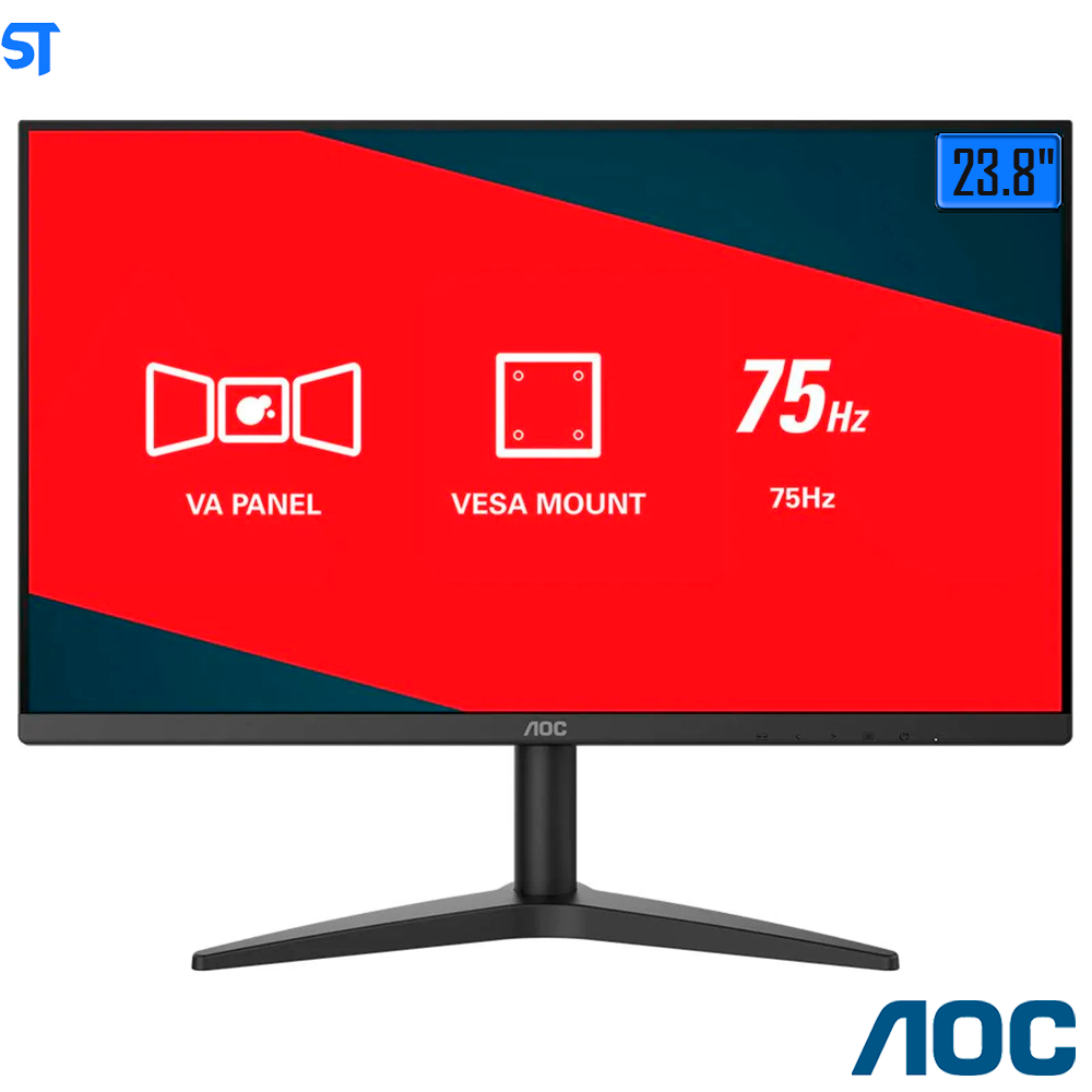 Monitor LED Full HD AOC 23.8” VA HDMI Bordas Finas 24B1XHM