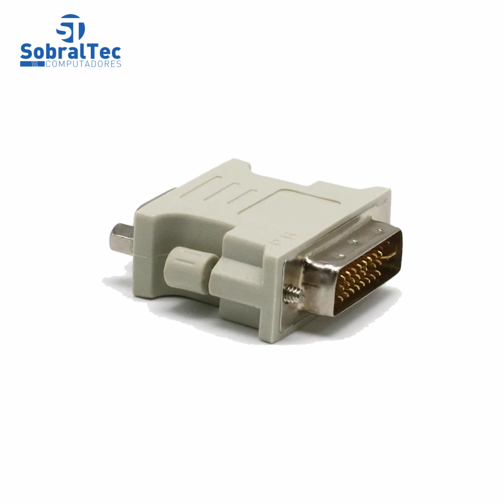 Adaptador Conversor DVI-I 24+5 Macho x VGA Fêmea Para Pc, Notebook, Placas De Vídeo