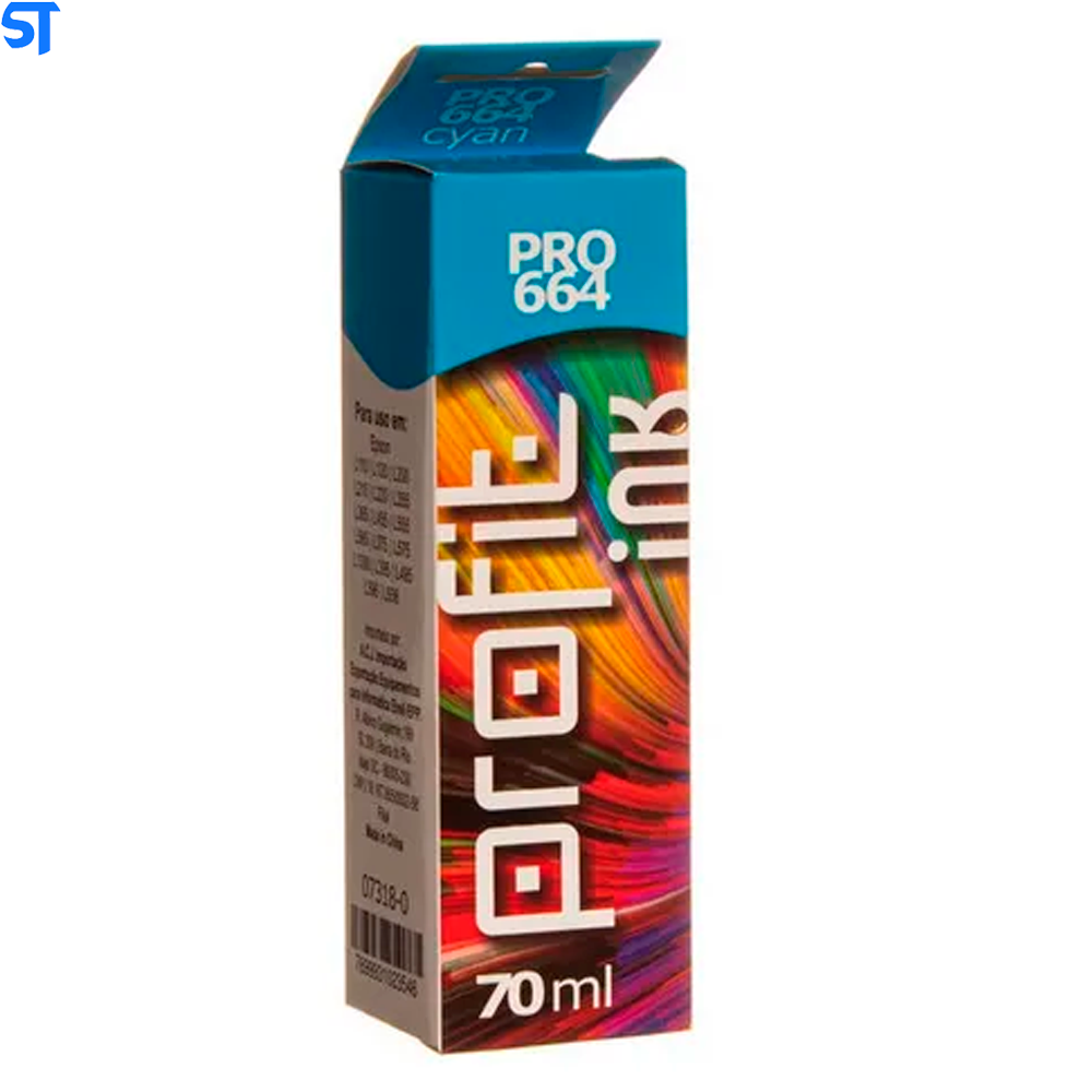 Refil Tinta Corante Epson-Hp Et 365-664 Profit Cyano 70ml