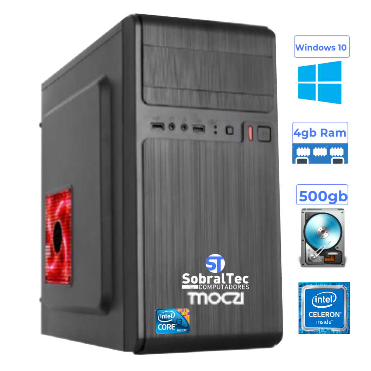 Computador J3060 Dual Core-Hd 500 Gb -Memória 4 Gb- Monitor 19,5 Teclado e Mouse Som e Estabilizador