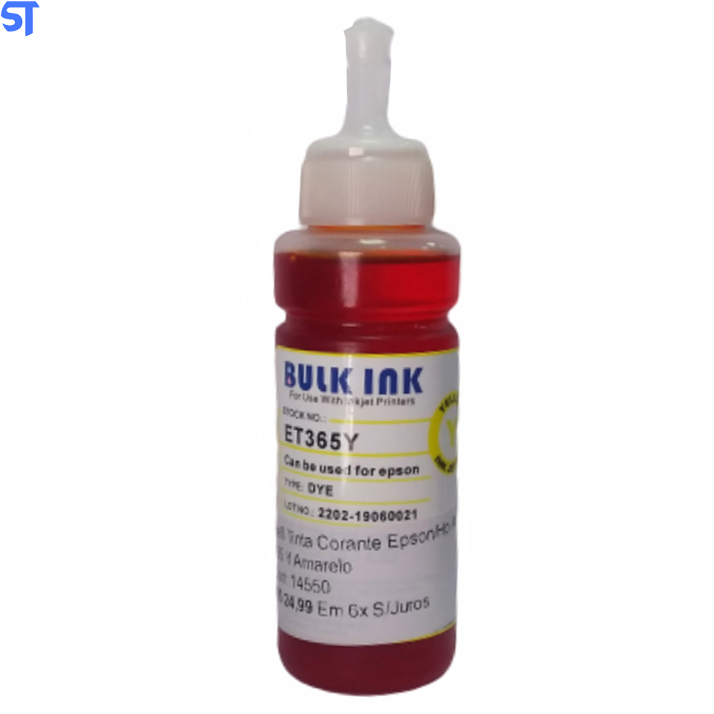 Kit Refil Bulk Ink Tinta Corante Epson-Hp Et 365-664 Aston Et 4 Cores 400ml