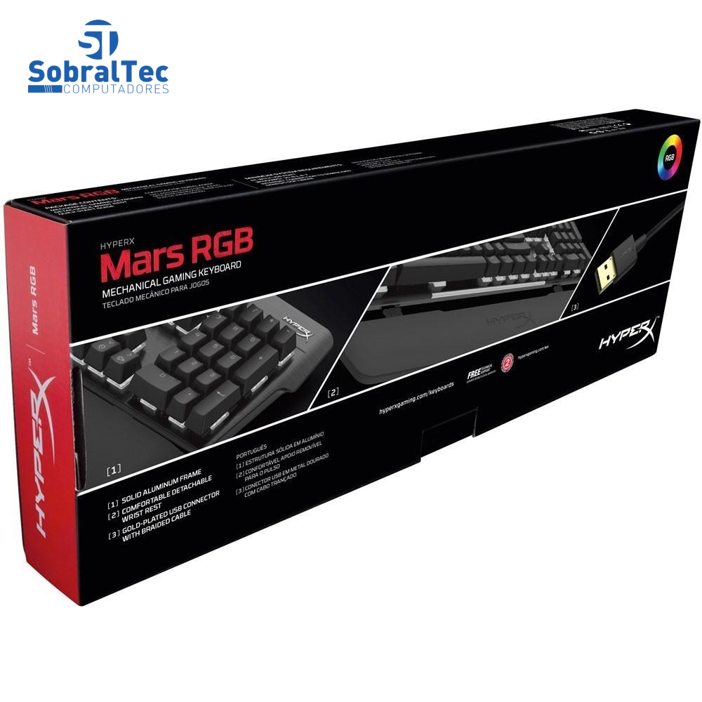 Teclado Mecânico Gamer Kingston HyperX Mars RGB Switch Outemu Blue US - HX-KB3BL3-US/R4