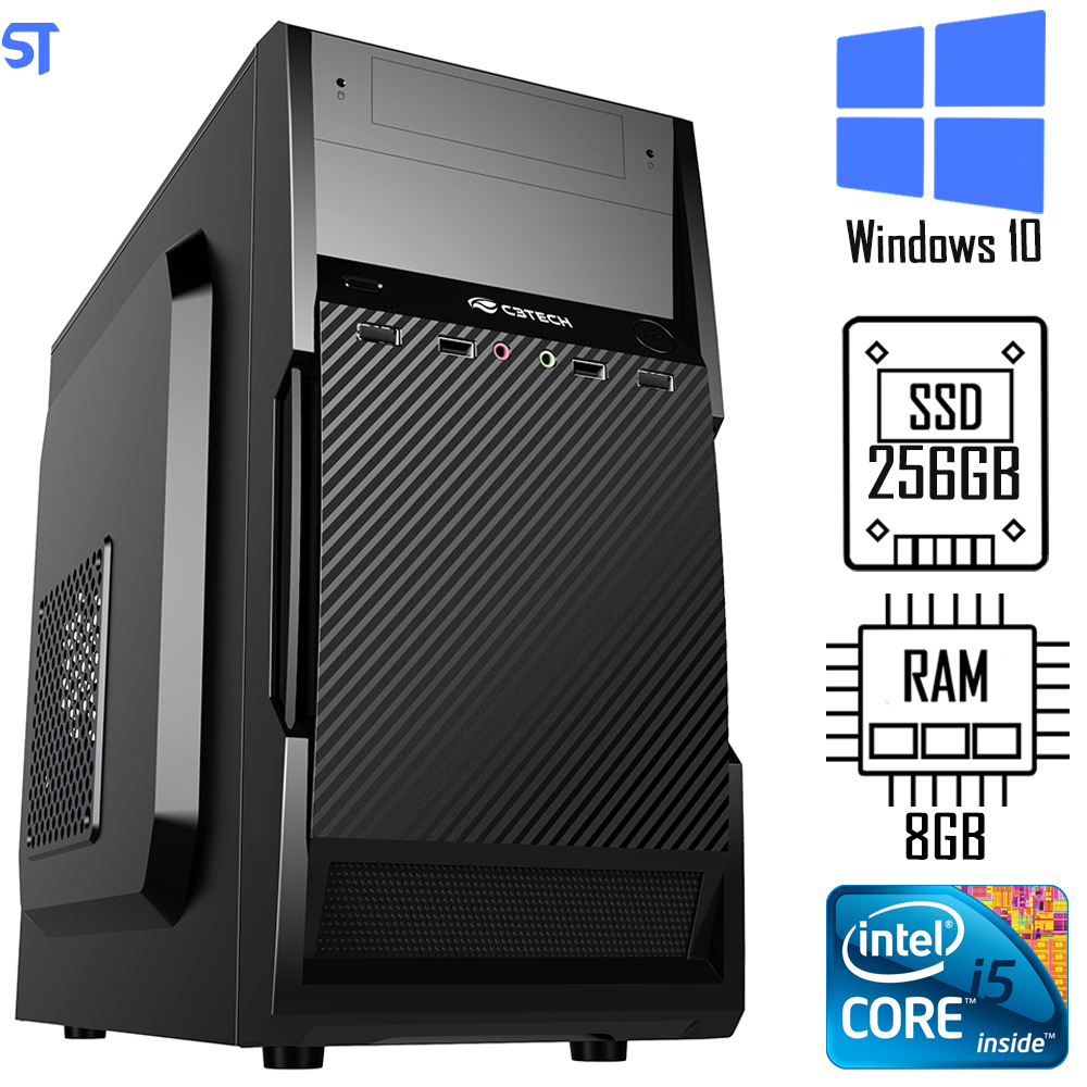 Computador Core i5 2400- HD SSD 256GB - Memória 8GB NT- Gab MT-25V2BK- Windows10