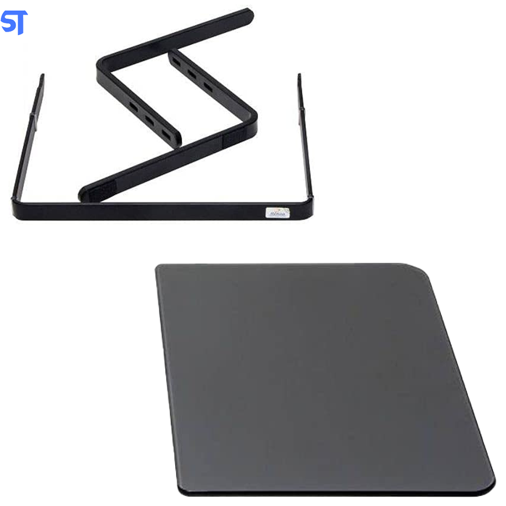 Suporte de mesa para Monitor de LCD preto e vidro fumê Reliza