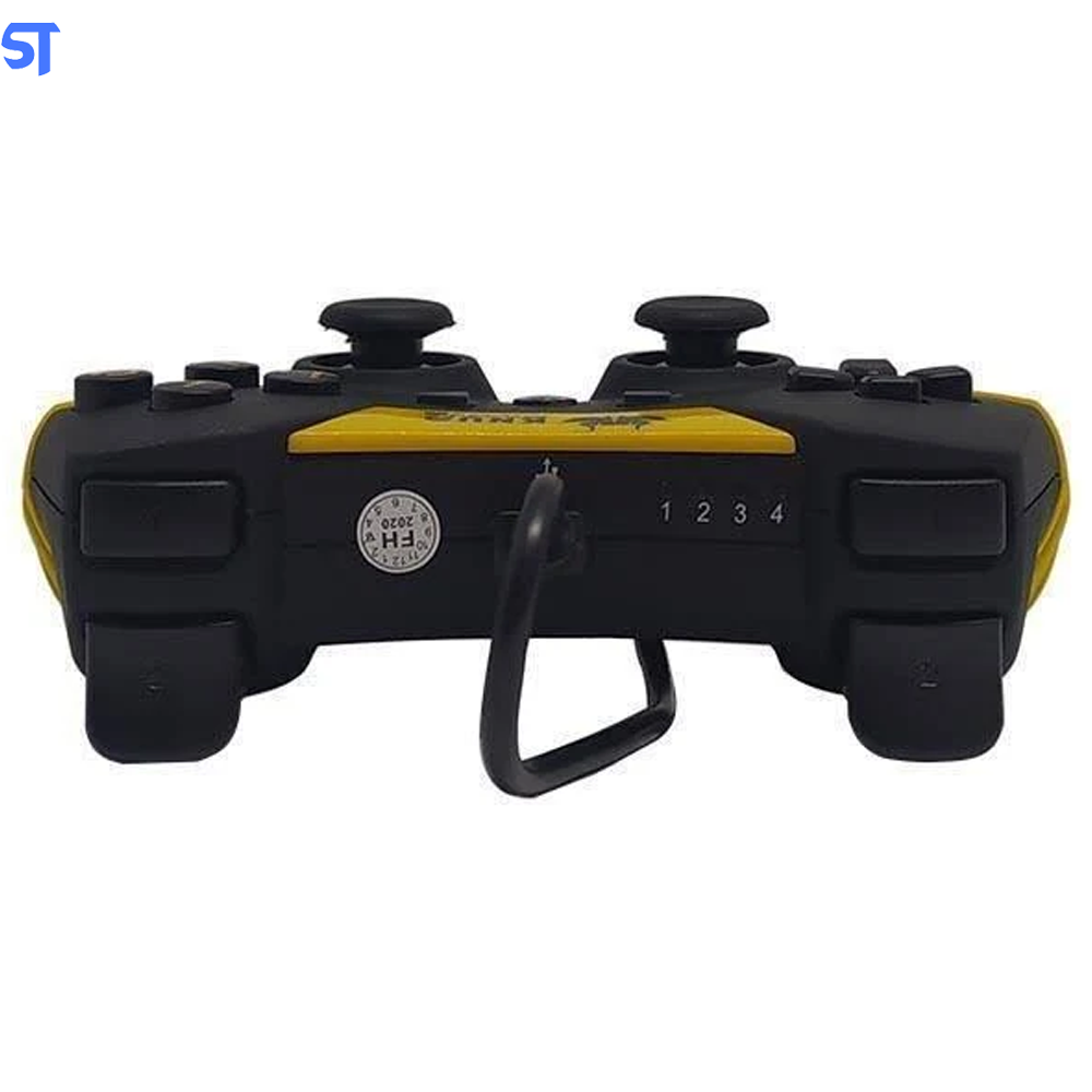 Controle Gamer Knup Joystick USB Guerra, Compatível para PS3 e pc Preto com Amarelo  - KP4040