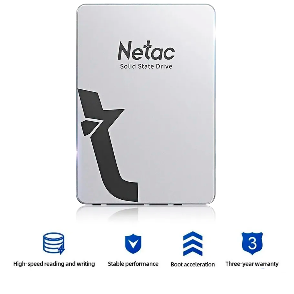 HD SSD Netac 512GB 2.5`SataIII 560Mbps de Leitura 520Mbps de Gravação - Alumínio