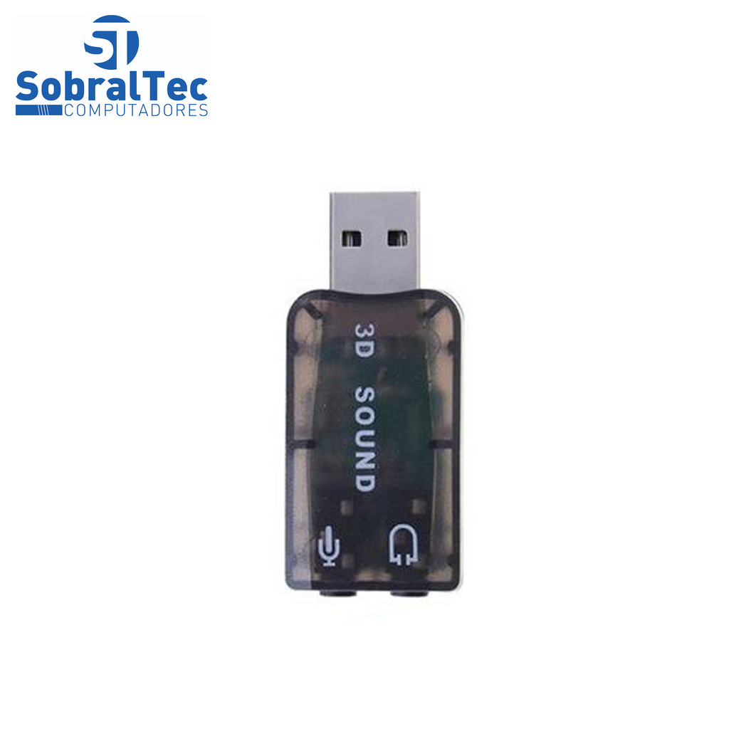 Conversor de Audio Usb a Macho x Audio e Fone Cinza