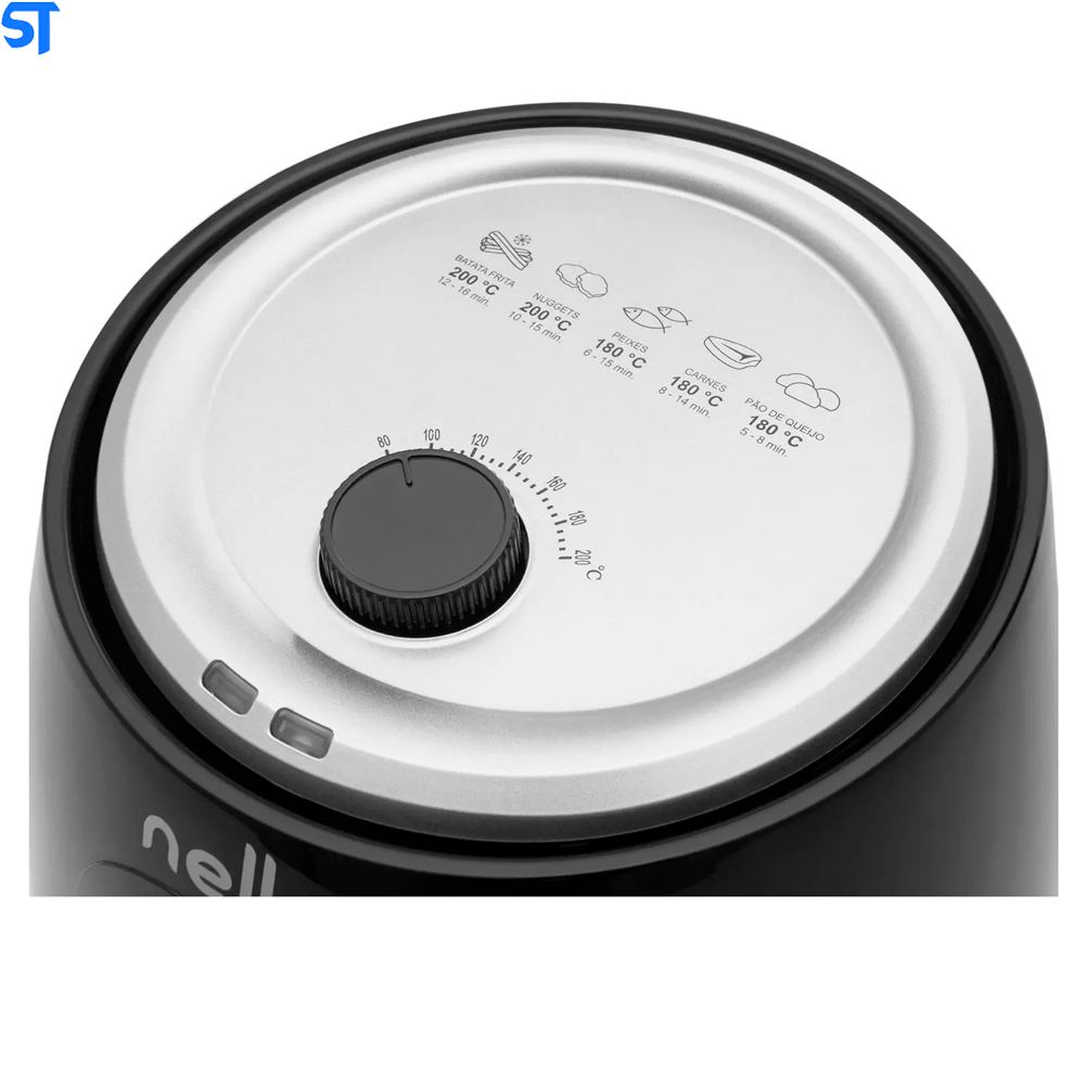 Fritadeira Elétrica sem Óleo/Air Fryer Nell Smart - Preta 2,4L com Timer