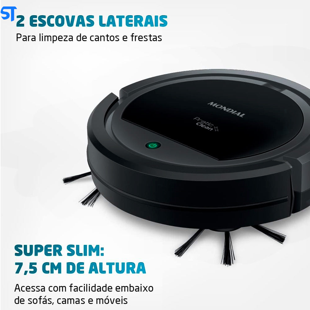 Aspirador de Pó Robô Mondial, Pratic Clean, Bivolt, Cinza/Preto, 30W - RB-11