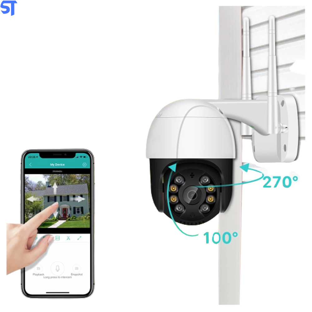 Câmera De Segurança IP Wi-Fi Externa Visão Noturna Detectora De Áudio Com Cartão Sd 32Gb - A8B
