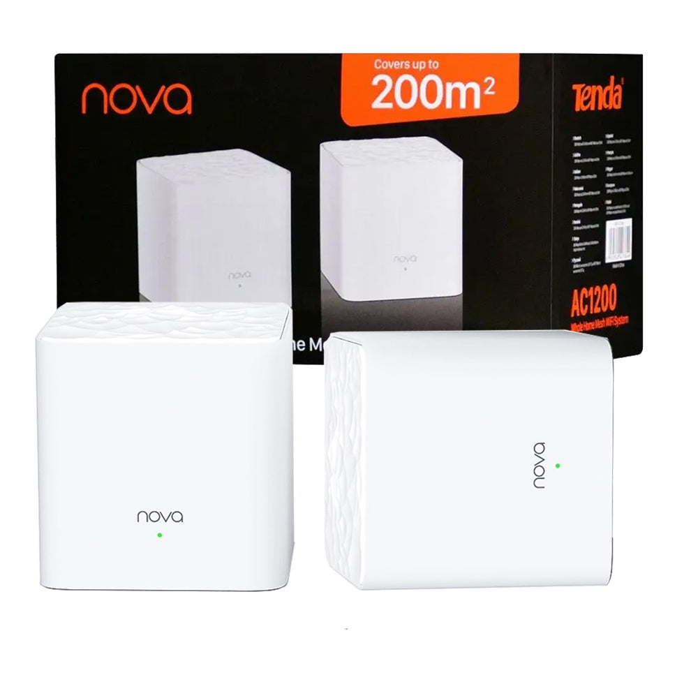Kit com 2 Roteadores WiFi Mesh 5GHZ E 2.4GHZ AC1200 MW3 Tenda - Branco