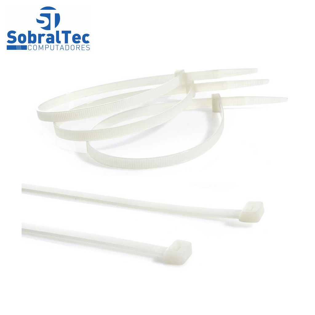 Abracadeira Nylon 3x100mm Com100 Branca