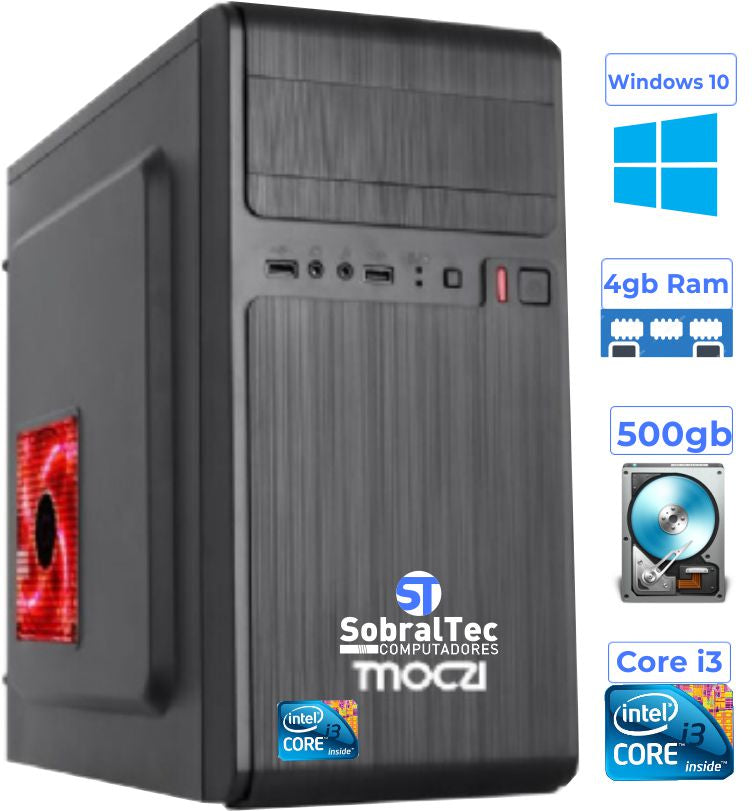 Computador Core i3 - Hd 500Gb- Memória Ram 4 Gb -Monitor 15- Tecaldo/Mouse e Estabilizador