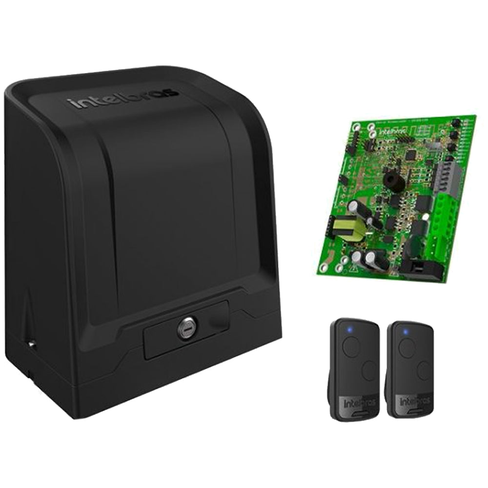 Motor Automatizador de Portão Intelbras DR 600 220V AL Deslizante 1/3 HP com 2 Controles e placa Controladora