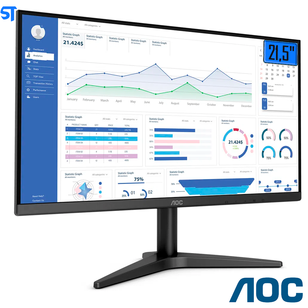 Monitor AOC 21.5” Full HD LED Widescreen HDMI 22B1HM5