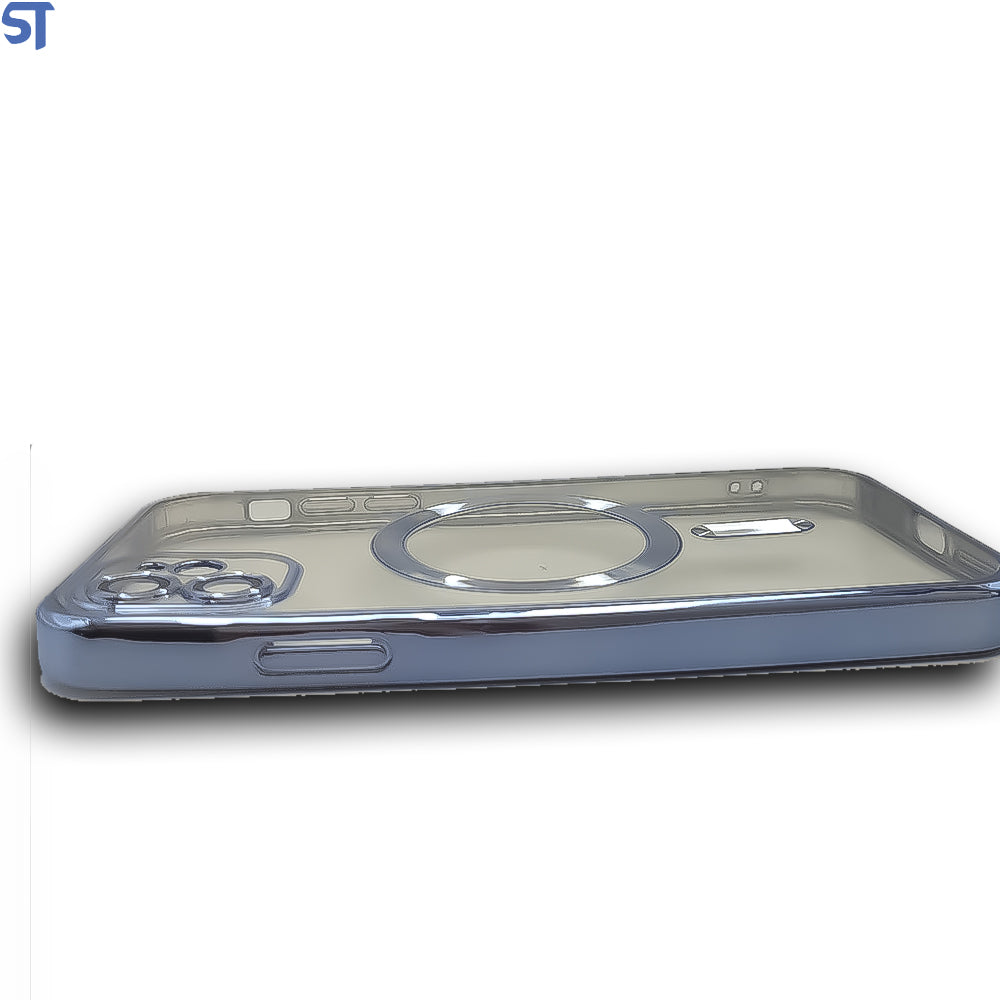 Capa Transparente Com Carregamento Magnetico Para iPhone 11 - Azul Marinho