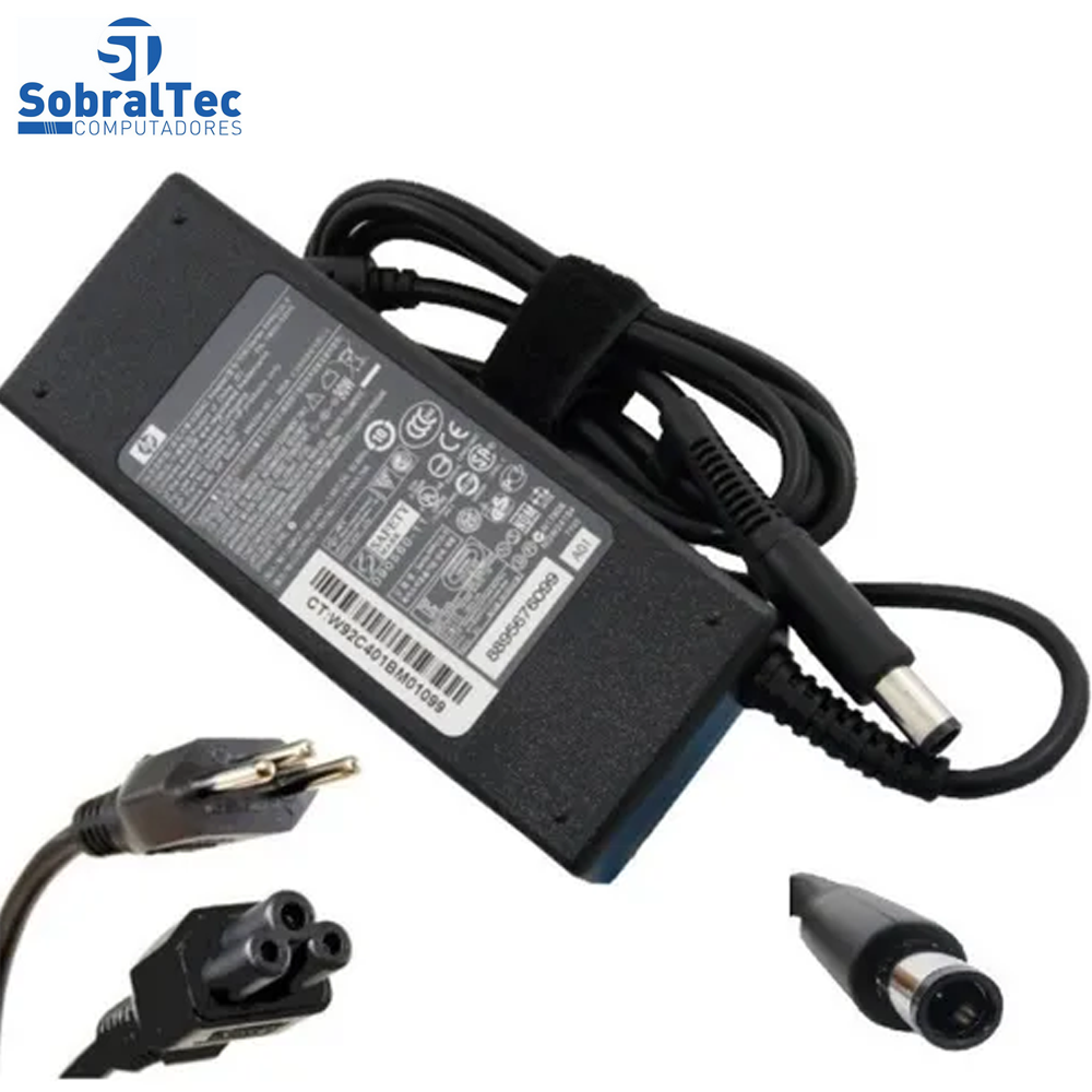 Fonte Notebook Hp -19V 4.74A 90W - 7.4Mmx5.0Mm - Agulha