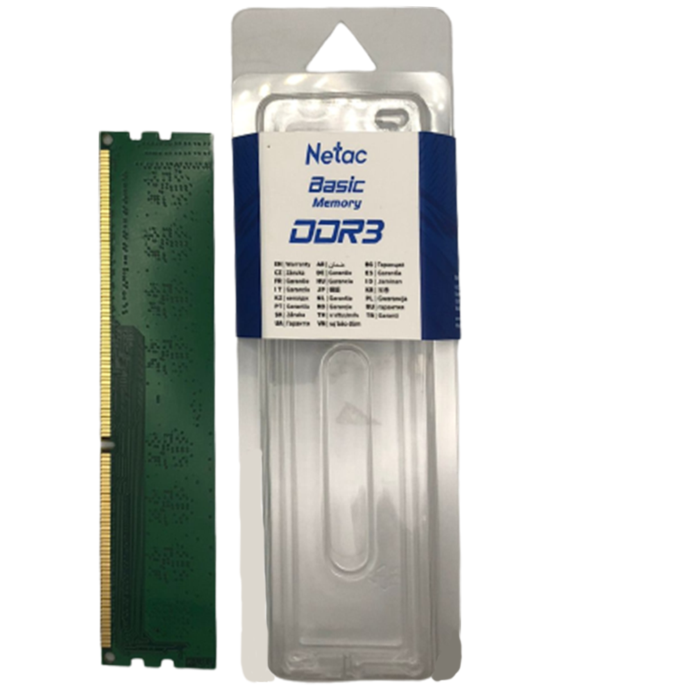 Memória RAM Desktop DDR3 8GB 1600hz Netac NTBSD3P16SP-08