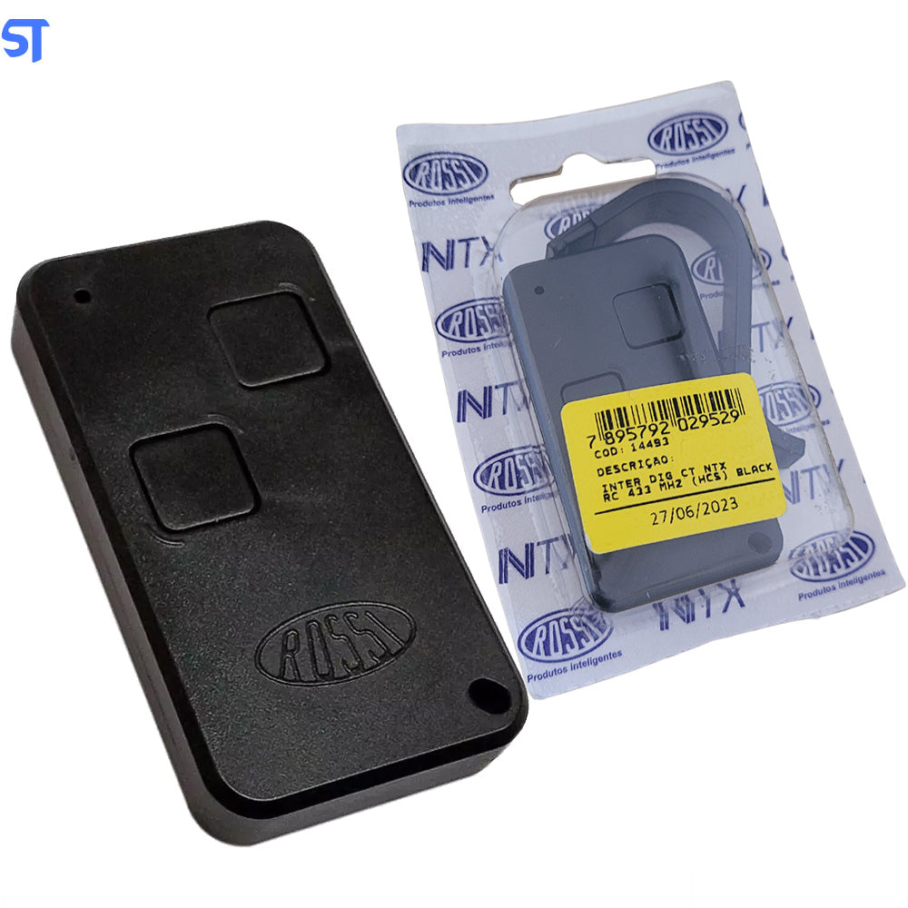Controle de Portão Rossi Inter Digital CT NTX RC 433MHZ (HCS) Preto