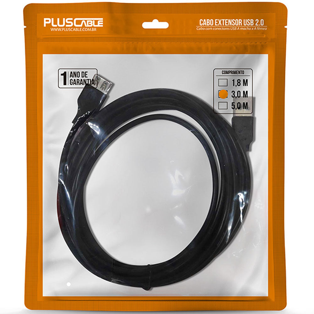 Cabo Extensor USB 2.0 AM Para AF 3.0M PC-USB 3002