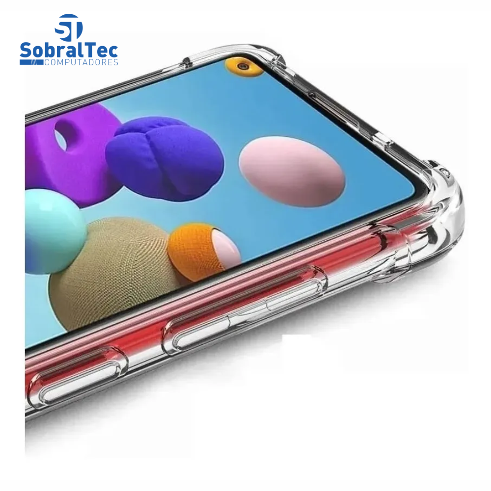 Capa Silicone TPU Transparente Borda Anti Impacto Anti-Shock Samsung Galaxy A21s