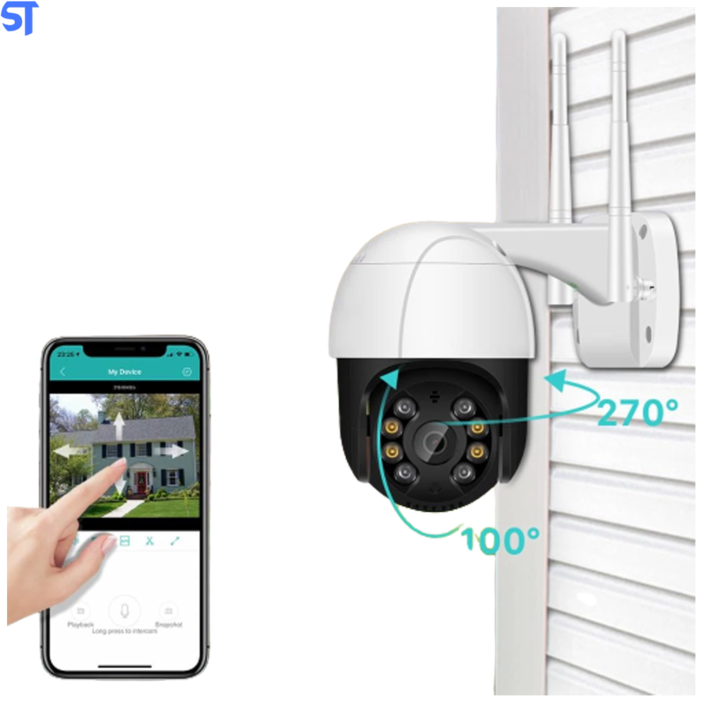 Câmera IP Mini Speed Dome Anbiux  WiFi Externa 2MP S/Cartão Alerta De Duas Vozes Detecção Humana