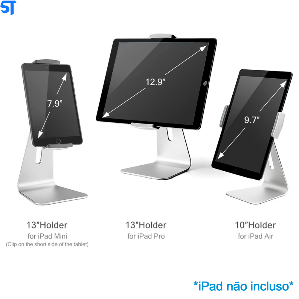 Suporte De Alumínio Regulável Até 180° Para iPad Mini Pro Surface