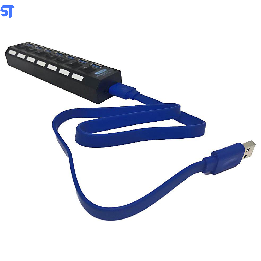 Switch Hub USB 3.0 Com 7 Portas e Botões LED Indicadores Knup KP-T116