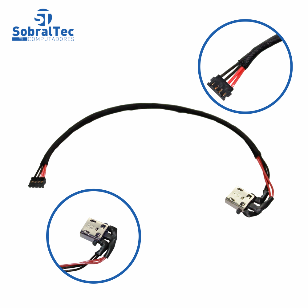 Conector Jack Dc Asus Chromebook 13Cm C100PA C100PA-DB01 2DW3152-000111F Com Cabo