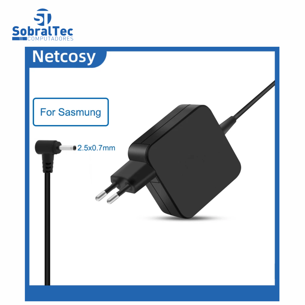 Fonte Para Notebook 12V Pino Fino 2.5x0.7mm Samsung e Chromebook