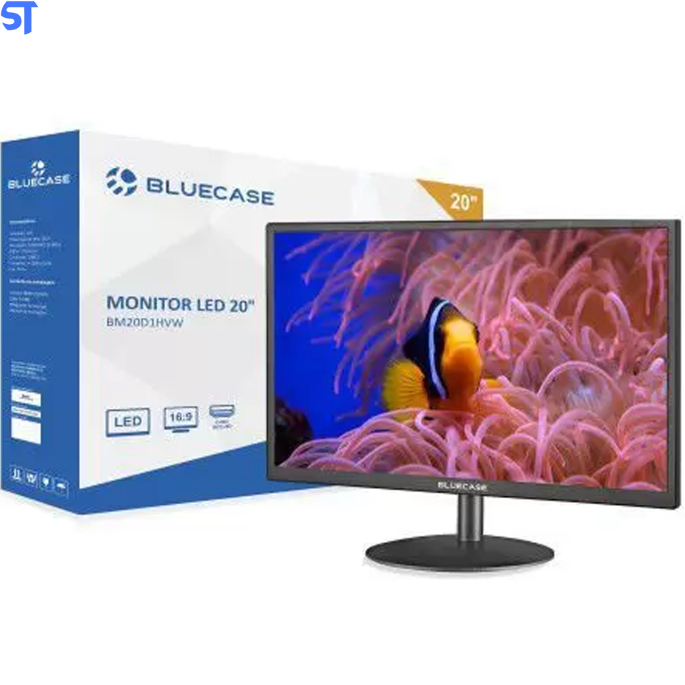 Monitor LED 20" Bluecase BM20D1HVW HDMI e VGA Preto