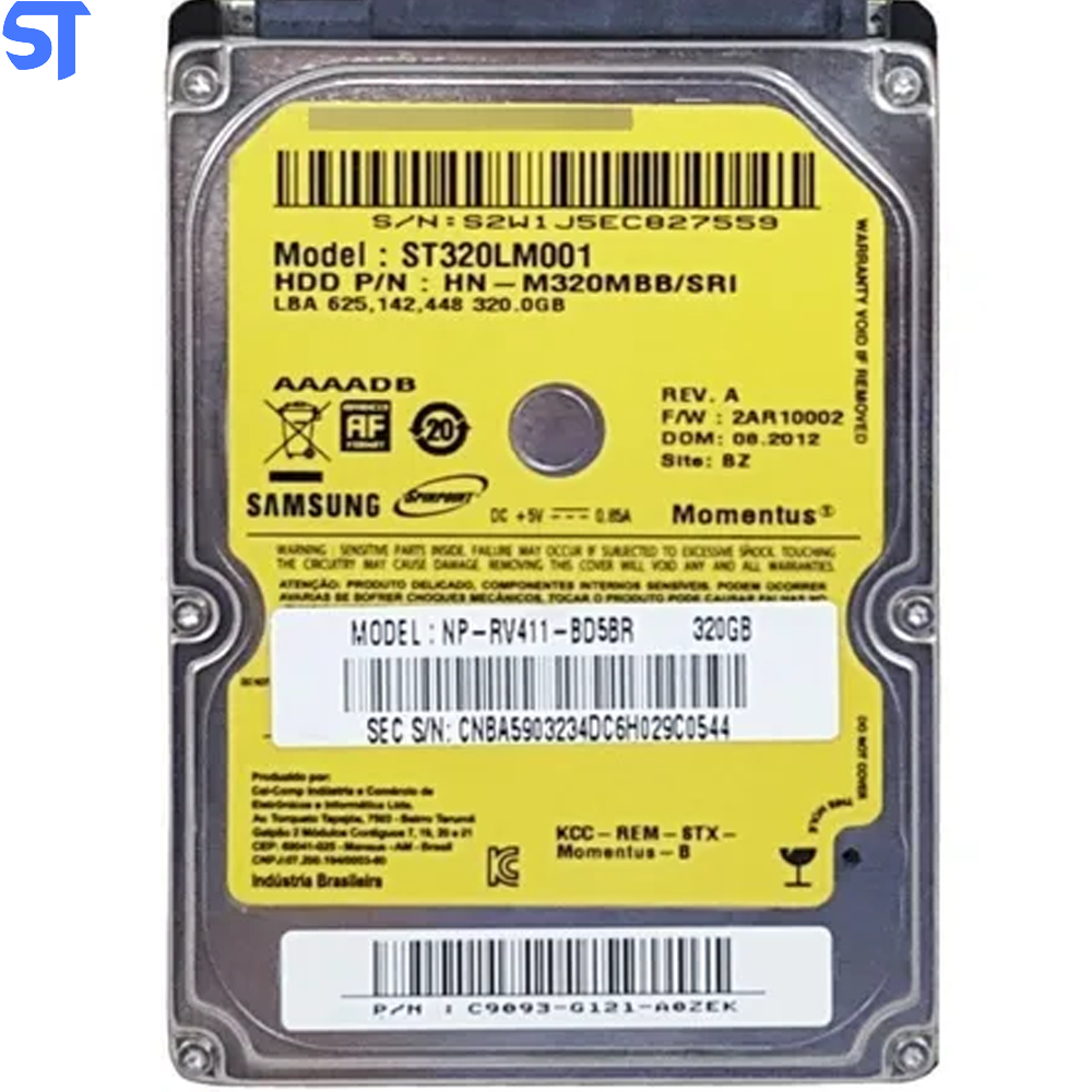 HD De Notebook 320GB Samsung Modelo ST320LM001