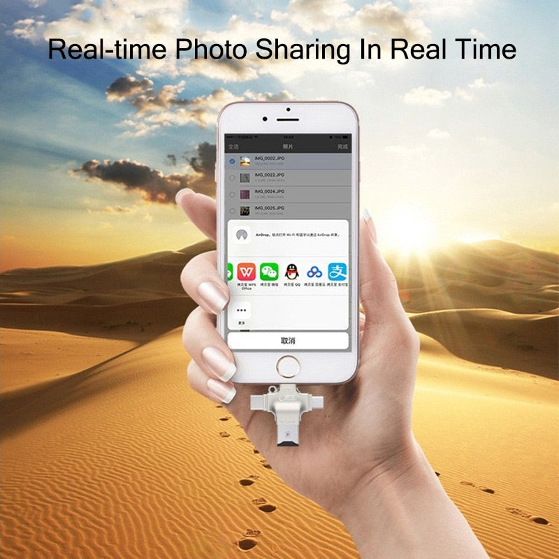 Leitor Cartão Micro SD 4 em 1 OTG Adaptador de Cartão USB 3.0 Para Micro SD para USB Cardreader USB para Adaptador