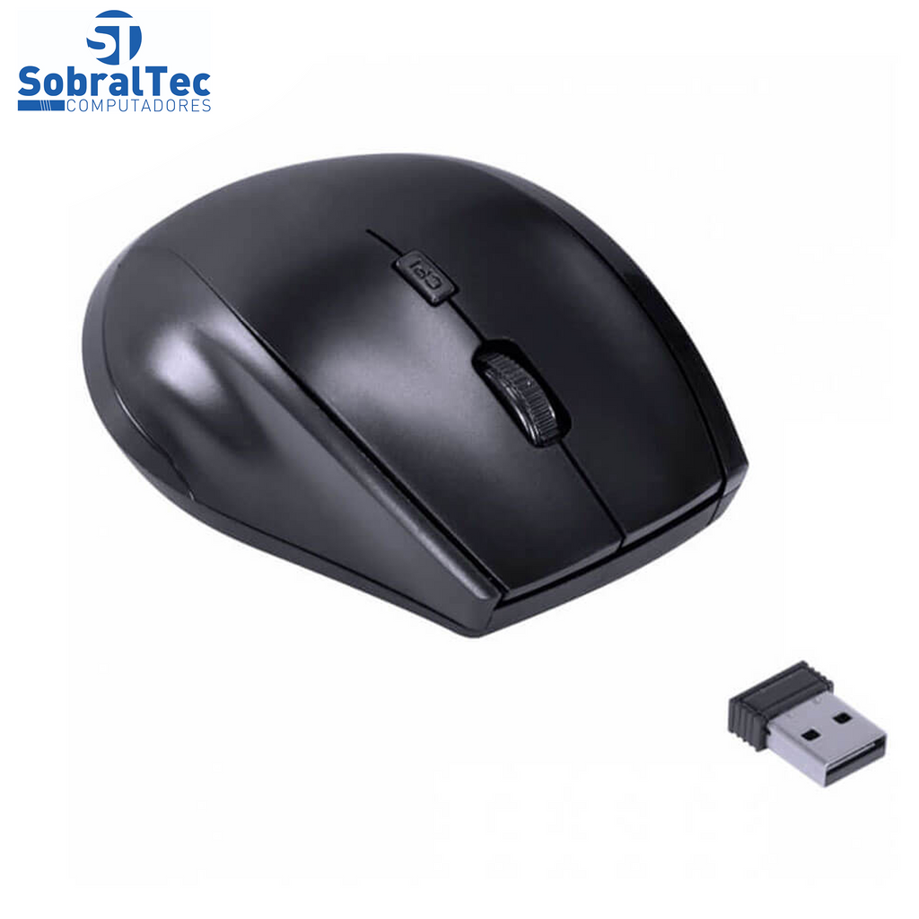 Teclado e Mouse Sem Fio Teclas Redondas Preto Usb