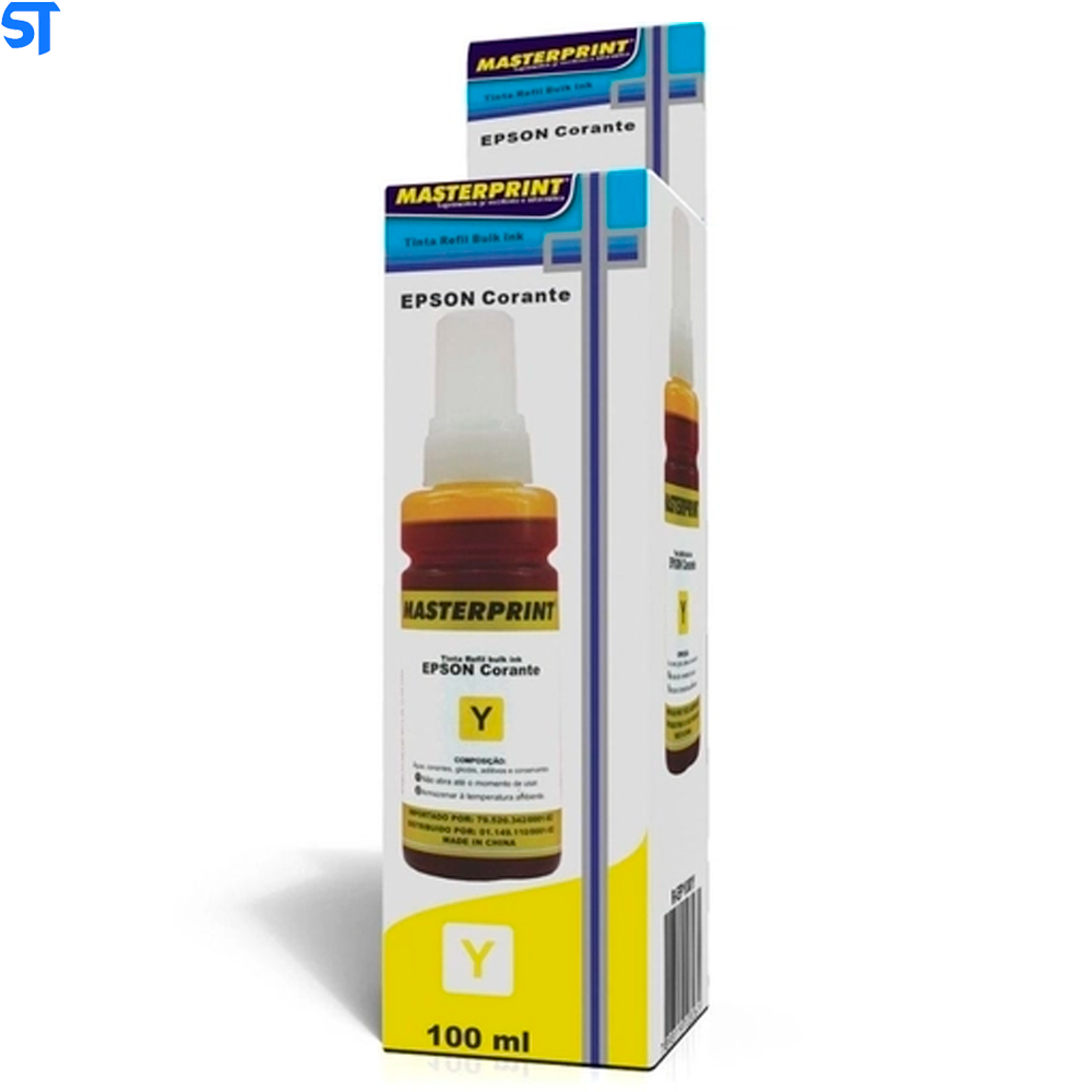 Refil de Tinta Epson Corante MP 664/673 Amarelo 100ML Masterprint Para Ecotank Epson