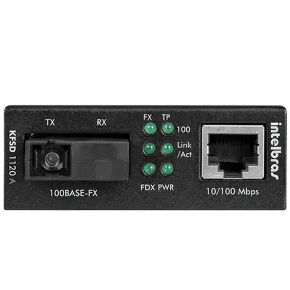 Conversor de Midia Fast Ethernet Monomodo 20KM Kfsd 1120A intelbras