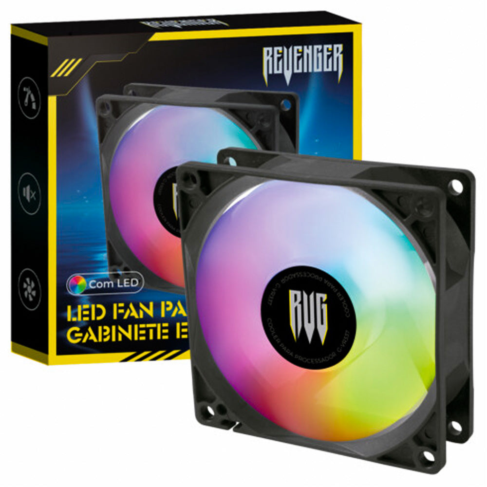 Cooler Fan RGB para Gabinete PC 80mm REVENGER - G-VR337