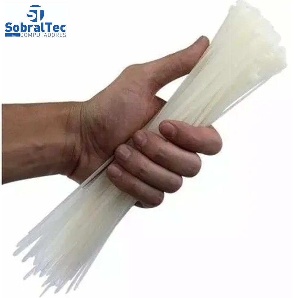 Abraçadeira De Nylon 4, 8 X 250 Mm Com 100 Peças Branca